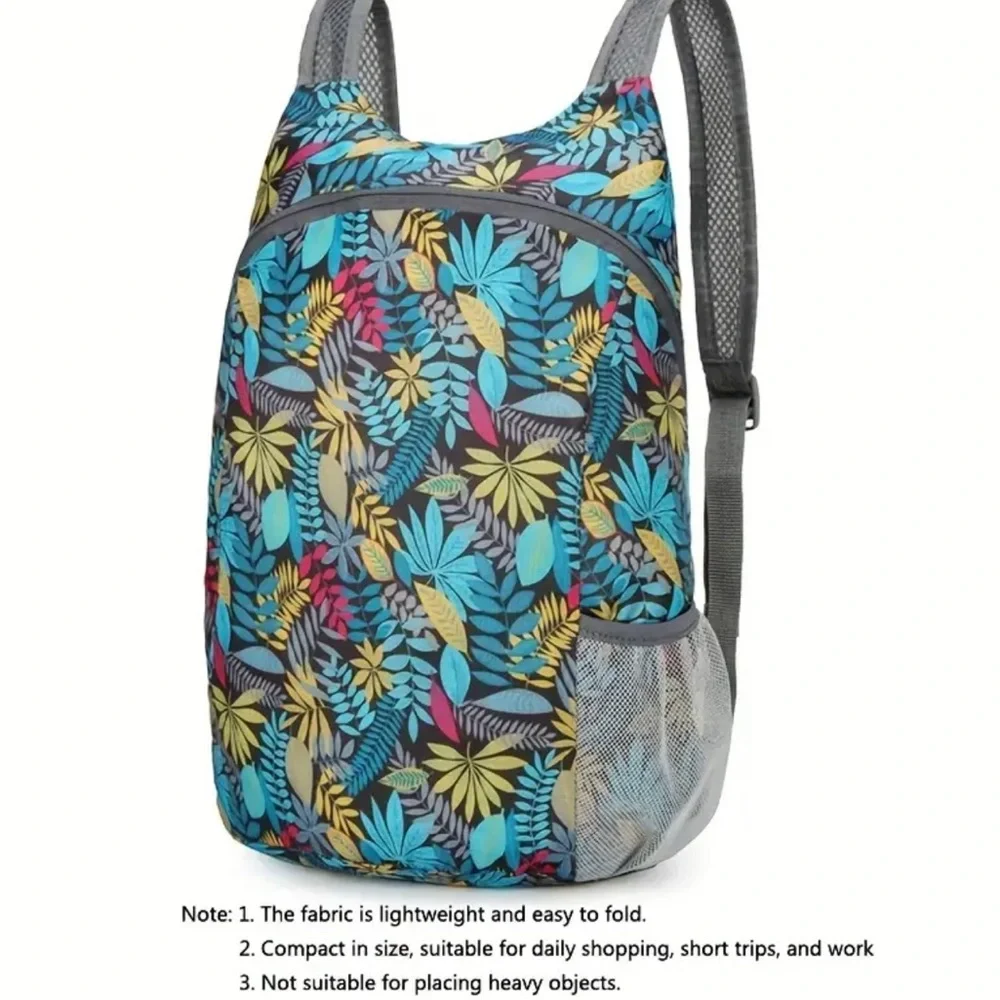 1pc Vibrant Flower Casual Backpack - Multi-Functional, Ultralight, Foldable